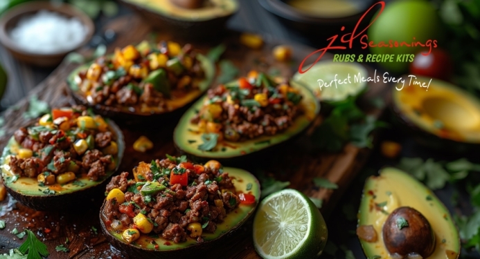 Taco Stuffed Avocados Recipe made with JD Seasonings